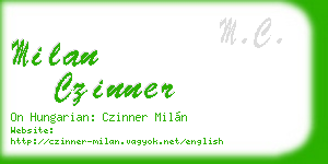 milan czinner business card